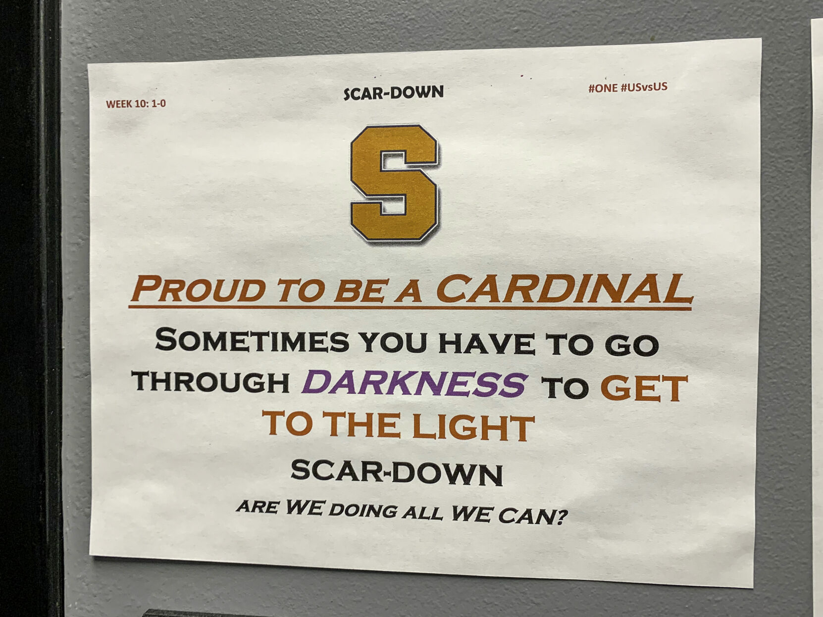 Locker room sign